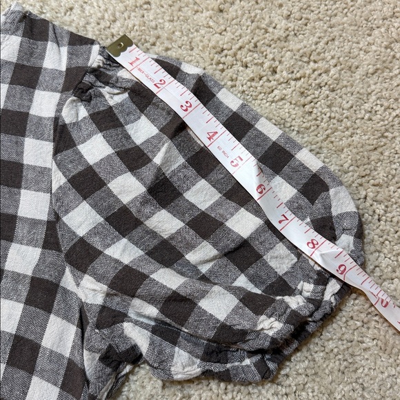 Rylee + Cru NWT Linen Marley Charcoal Checkered Gingham Babydoll Mini Dress XS - Picture 10 of 14